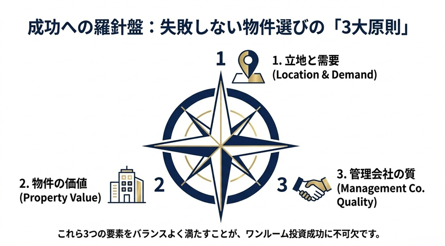 成功への羅針盤:失敗しない物件選びの「3大原則」