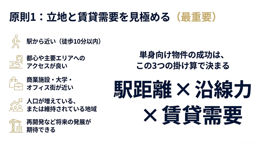原則1:立地と賃貸需要を見極める(最重要)