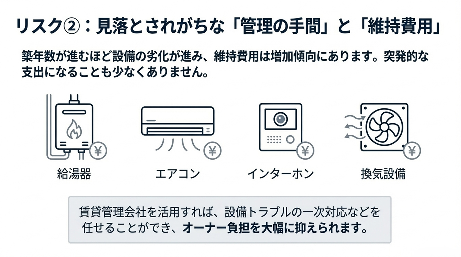 リスク②:見落とされがちな「管理の手間」と「維持費用」